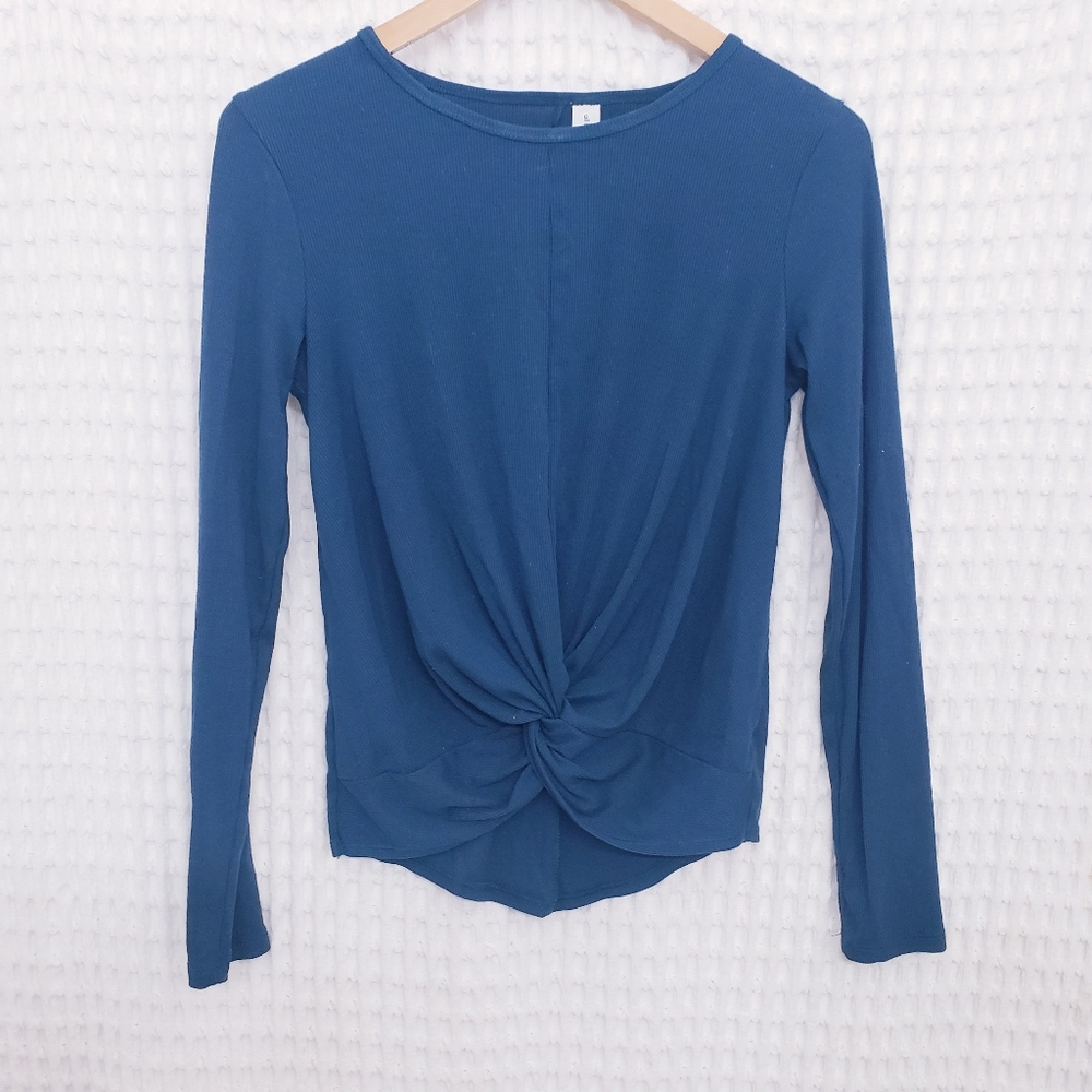 Medium Turquiose Twist Tie Long Sleeve